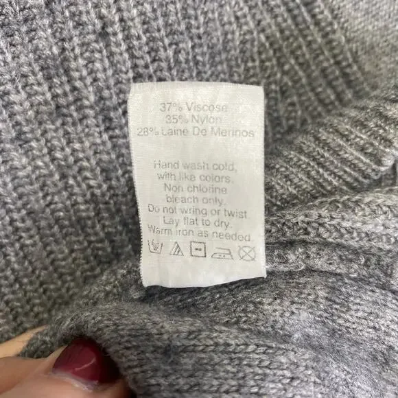 J. Crew Ribbed Crewneck Sweater Womens S Gray Merino Wool Minimalist Cozy Fall - Picture 7 of 8